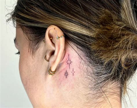 Behind Ear Tattoo Star