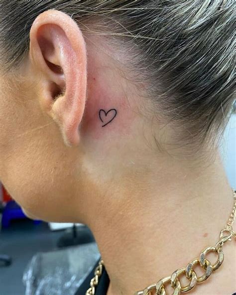 Behind Ear Tattoos Heart