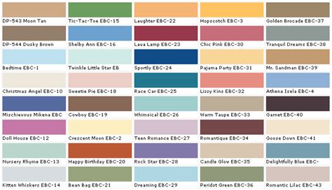 Behr Elastomeric Paint Color Chart