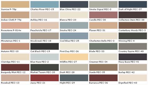Behr Roof Paint Color Chart