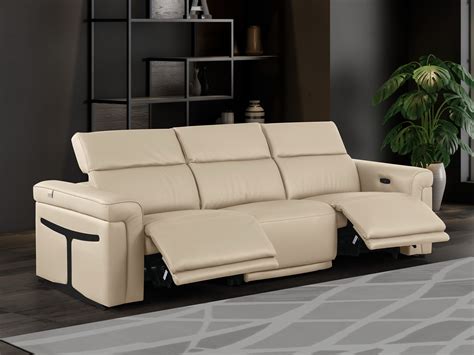 Beige Reclining Sofa