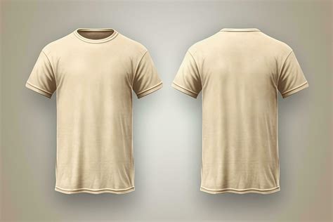 Beige T Shirt Template Front And Back
