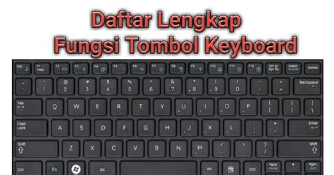 Belajar Fungsi Tombol Pada Laptop