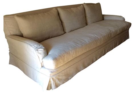 Belgian Linen Slipcovered Sofa