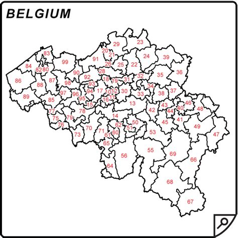 Belgium Map Postal Code