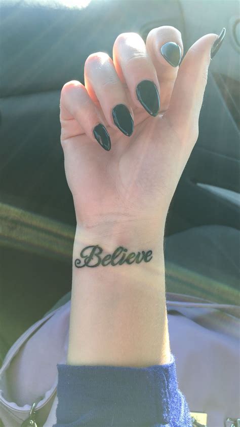 Believe tattoo on wrist