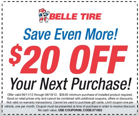 Belle Tire Coupons Printable