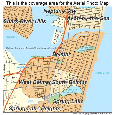 Aerial Photography Map of Belmar, NJ New Jersey