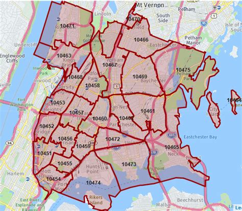 MAP Bronx Map By Zip Code