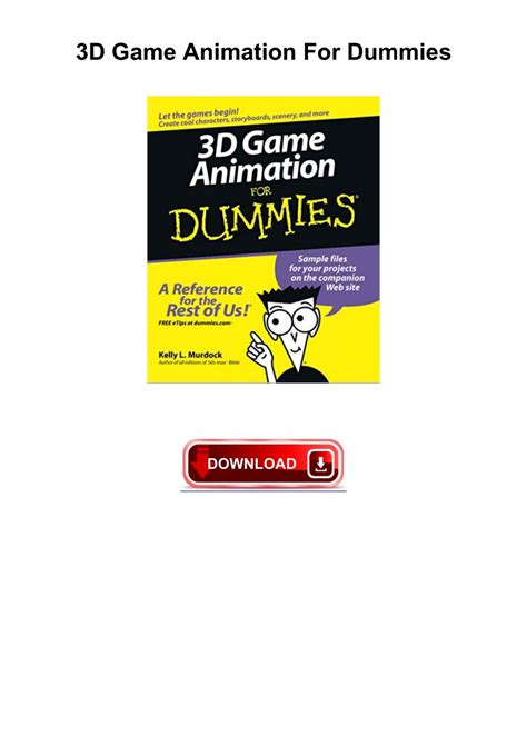 Benefits of 3D Game Animation For Dummies Pdf