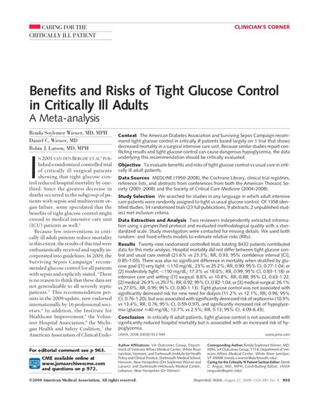 Benefits of Tight Control
