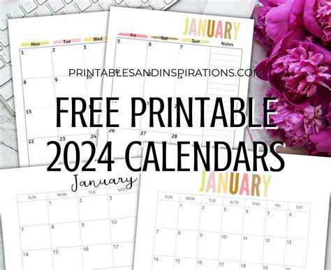 Benefits of Using Free Printable 2024 Monthly Calendar Pages Templates