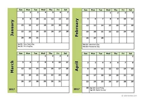 Benefits of Using a Four-Month Calendar