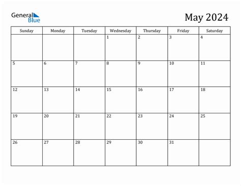 Benefits of Using a May 2024 Calendar