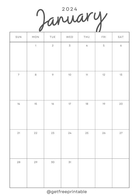 Benefits of Using the January 2024 Calendar Template PDF Form