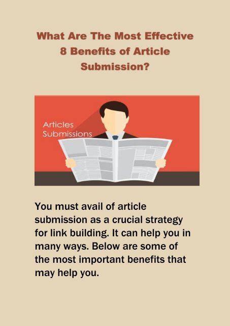 Benefits of article submission