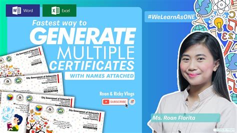 Fastest Way to Generate Multiple Certificates with Names Attached 