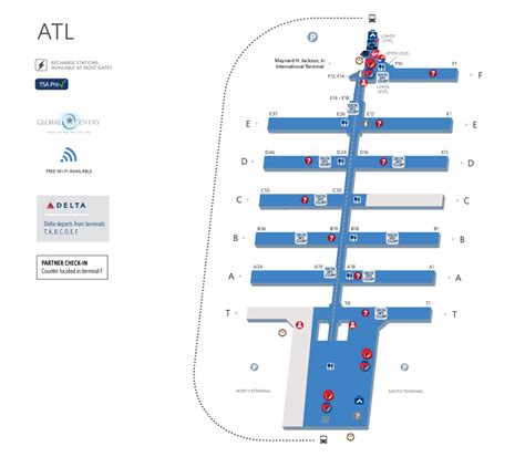 Image of Atlanta Airport Map Delta Terminal