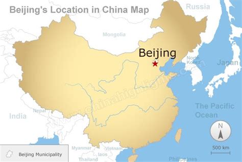 Map of Beijing on a Map of China