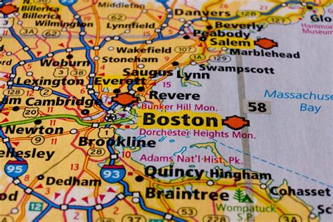 MAP Boston on a US Map