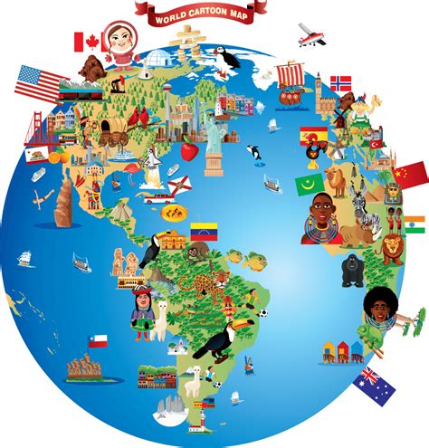 Cartoon Map Of The World