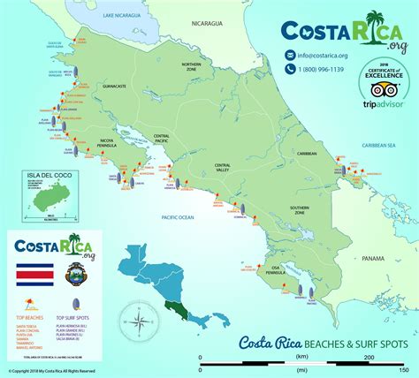MAP Costa Rica Map Of Beaches