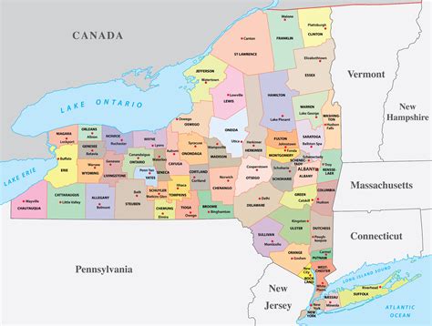 County Map of New York Benefits