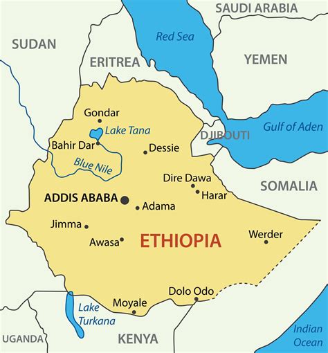 MAP Ethiopia on Map of Africa
