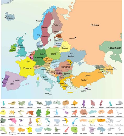 MAP Europe Map With Countries Labeled