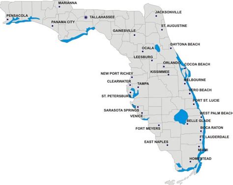 Florida Map With Major Cities