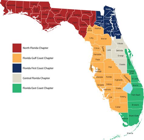 MAP Florida State Map With Counties