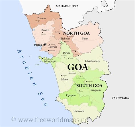 MAP Goa In Map Of India