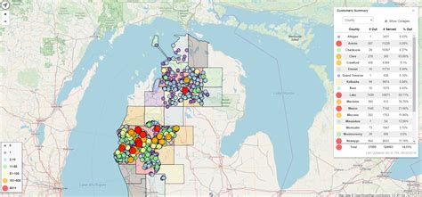 MAP Great Lakes Energy Outage Map