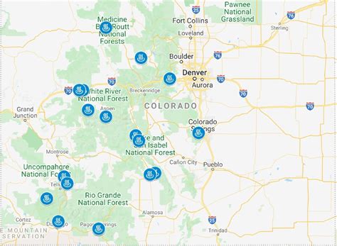 MAP Hot Springs In Colorado