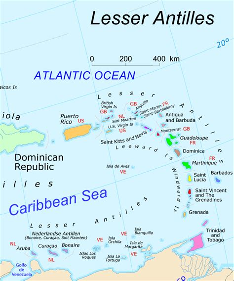 Map of Lesser Antilles