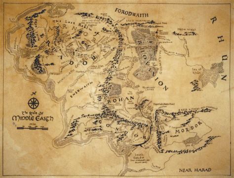 Lord Of The Rings Map Of Middle Earth
