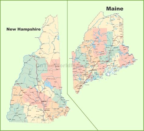 Maine and New Hampshire Map
