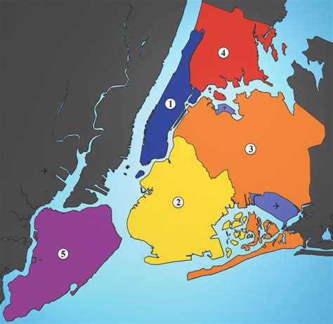 Map of 5 Boroughs NYC