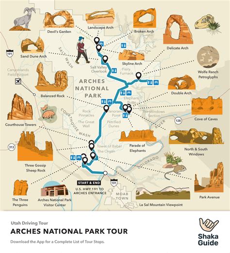 Map of Arches National Park