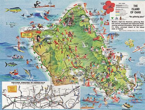 A map of Oahu's attractions