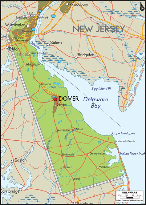 Map of Beaches in Delaware