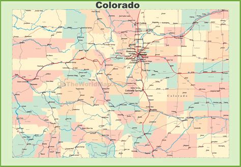 Map of Colorado with Cities