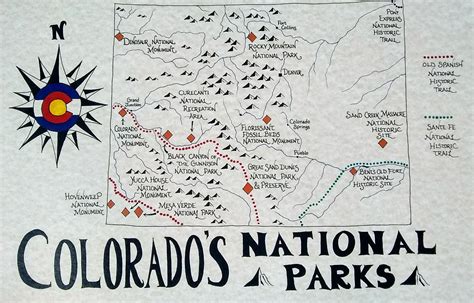 Map of Colorado with National Parks