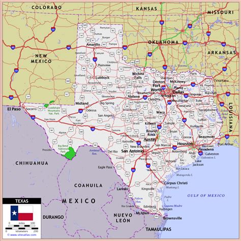 Map of County Roads in Texas