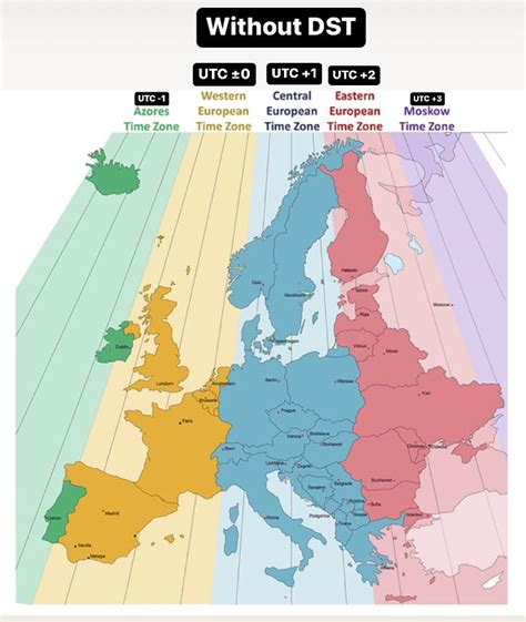 Map of European Time Zones