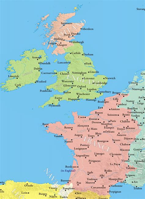 Map of France and England