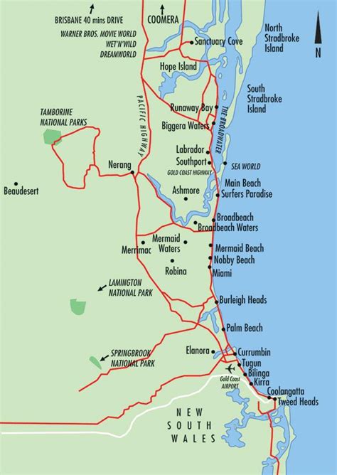 Map Of Gold Coast In Australia