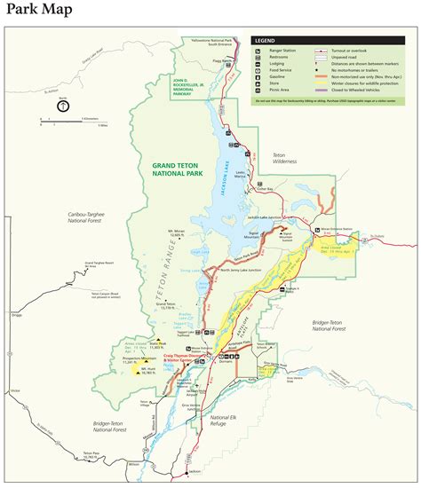 Map of Grand Tetons National Park