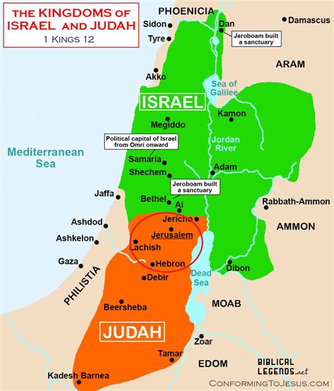 Map of Israel and Judah