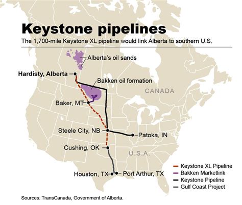 MAP of Keystone XL Pipeline